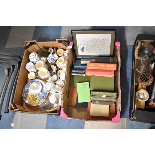 461 - Two Boxes Containing Various Ceramics to Include Decorated Plates, Coffee and Tea Wares, Books and E... 