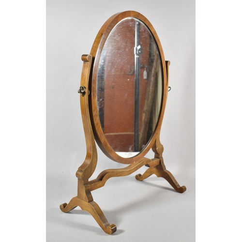 496 - An Edwardian Oval Dressing Table Mirror, 59cm High