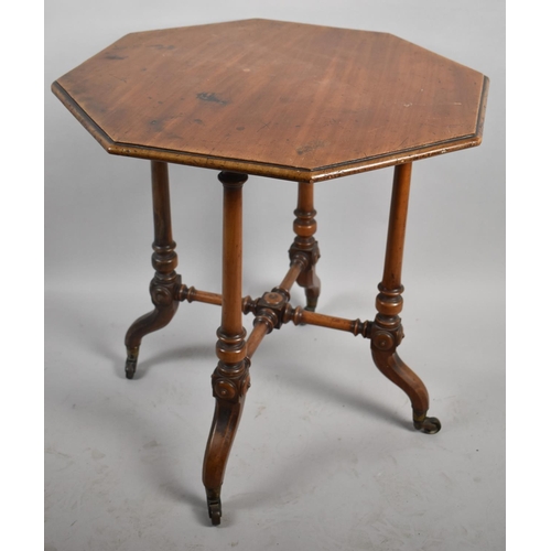 505 - An Edwardian Octagonal Walnut Occasional Table on Turned Supports, 64cm Diameter