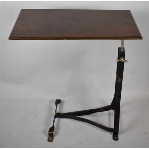 514 - A Vintage Metal Based Adjustable Bed Table, 65x35cm Top