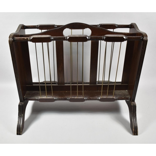 518 - A Mid 20th Century Mahogany Two Division Magazine Rack, 49cm wide