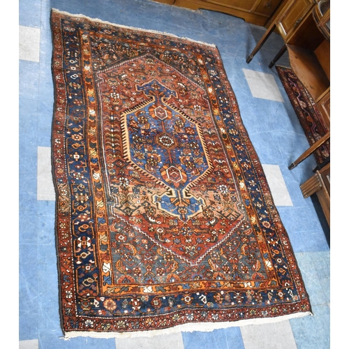 530 - An Antique Persian Handmade Zanjam Rug, 204x130cm