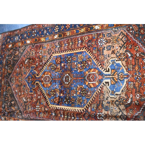 530 - An Antique Persian Handmade Zanjam Rug, 204x130cm