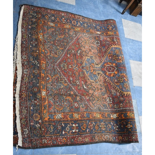 530 - An Antique Persian Handmade Zanjam Rug, 204x130cm