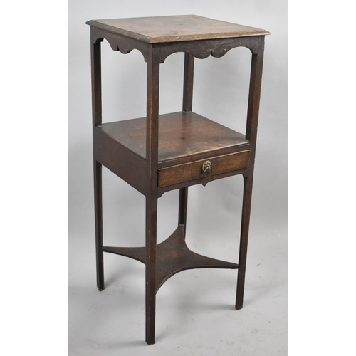 532 - A 19th Century Mahogany Gentleman's Washstand with Single Central Drawer, 32cm wide