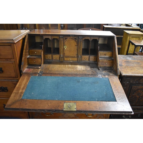 538 - A 19th Century Crossbanded Fall Front Bureau with Fall Front to Fitted Interior Having Secret Compar... 