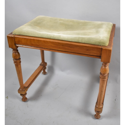 547 - A Mid 20th Century Walnut Framed Dressing Table Stool with Upholstered Pad Seat, 53cm wide