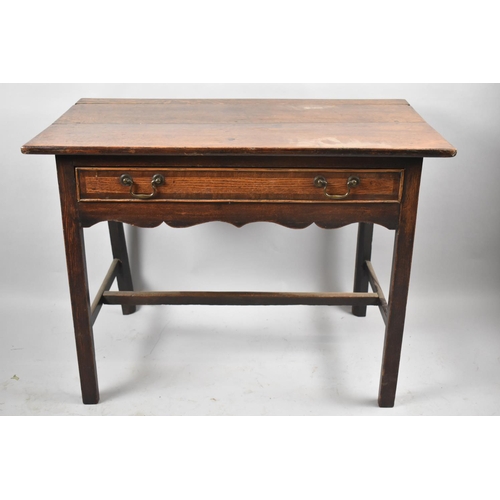 549 - A 19th Century Cut Down Side Table with Single Drawer, 87cm wide