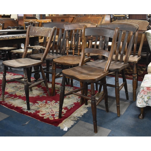 553 - A Harlequin Set of Eight Kitchen Chairs