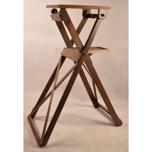 570 - An Edwardian X Framed Folding Lantern Stand