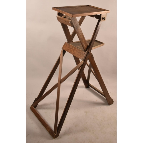 570 - An Edwardian X Framed Folding Lantern Stand