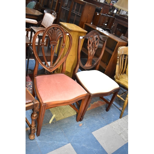 576 - Two Reproduction Mahogany Framed Shield Back Chairs