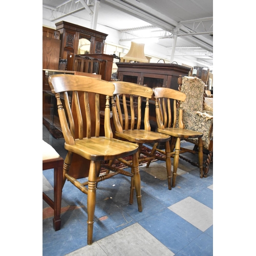 577 - A Set of Three Mid 20th Century Kitchen Dining Chairs