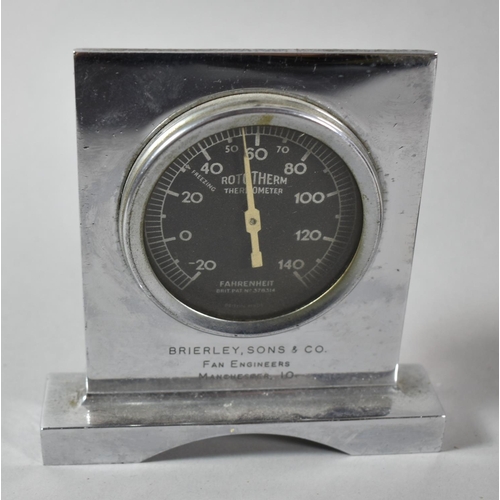 89 - A Rototherm Desktop Barometer for Brightley & Sons, Fan Engineers, Manchester Together with a Modern... 