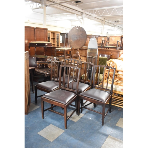 625 - A Set of Five Mahogany Framed Dining Chairs