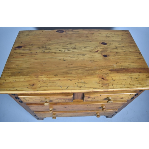 75 - A Continental Stained Pine Chest of Two Short and Two Long Drawers, 85cm Wide