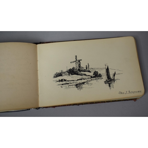 102 - A Late 19th/Early 20th Century Autograph Book Containing Drawings, Watercolours Etc, Together with a... 