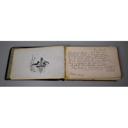 102 - A Late 19th/Early 20th Century Autograph Book Containing Drawings, Watercolours Etc, Together with a... 