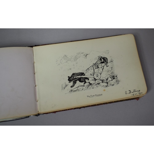 102 - A Late 19th/Early 20th Century Autograph Book Containing Drawings, Watercolours Etc, Together with a... 