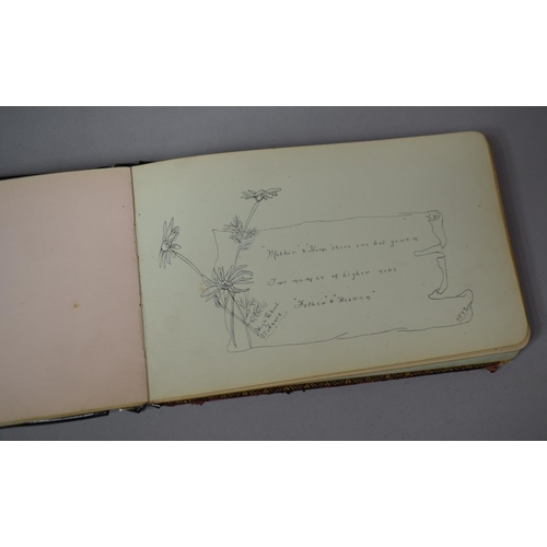 102 - A Late 19th/Early 20th Century Autograph Book Containing Drawings, Watercolours Etc, Together with a... 