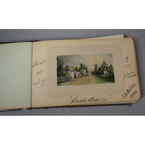 102 - A Late 19th/Early 20th Century Autograph Book Containing Drawings, Watercolours Etc, Together with a... 