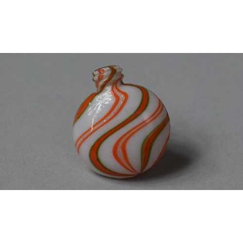 103 - A Miniature Italian Scent Flask of Milk White, Orange, Green and Gilt Colourway, 3cm Tall