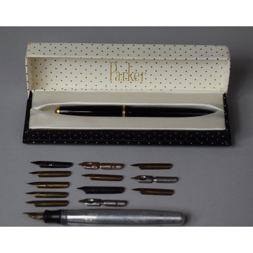 138 - A Collection of Various Vintage Pens to include Cased Parker Example with 14ct Gold Nib, Texaco Roll... 