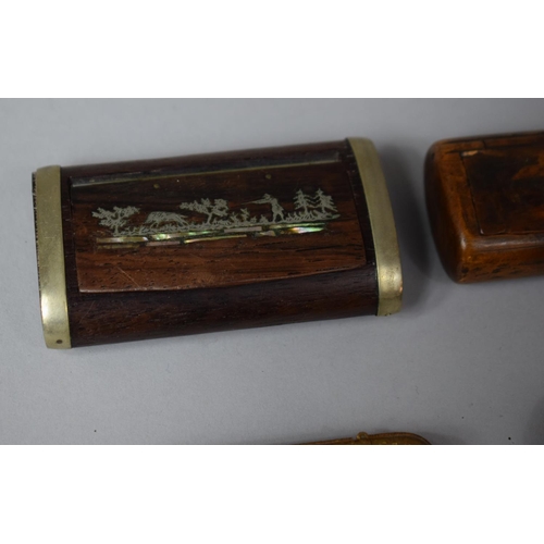 139 - Two Various Snuff Boxes together with a Vesta Case and a Small Circular Pompian Pill Box