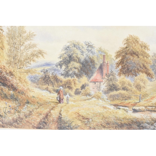 192 - A 19th Century Watercolour on Paper, Countryside Landscape with Country Cottage Signed and Dated EL ... 