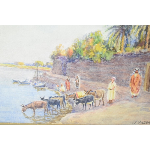 195 - A Pair of Early 20th Century English School Watercolours on Paper Depicting Egyptian River Scene, Ea... 