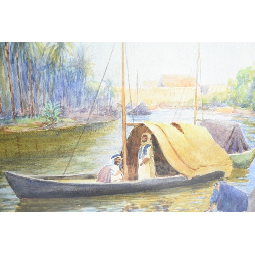 195 - A Pair of Early 20th Century English School Watercolours on Paper Depicting Egyptian River Scene, Ea... 