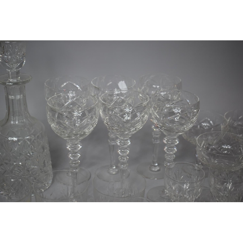 210 - A Collection of Various Glassware to include Wines, Champagnes, Sherries, Tumblers, Decanter Etc (So... 