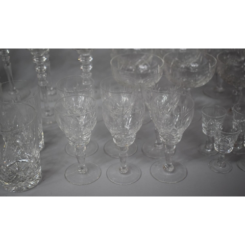 210 - A Collection of Various Glassware to include Wines, Champagnes, Sherries, Tumblers, Decanter Etc (So... 