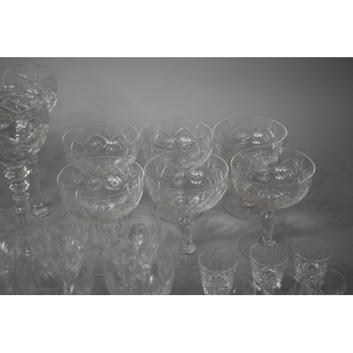 210 - A Collection of Various Glassware to include Wines, Champagnes, Sherries, Tumblers, Decanter Etc (So... 