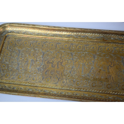 222 - A Collection of Various Brassware to include Indian Rectangular Tray with Pierced Handled and Engrav... 