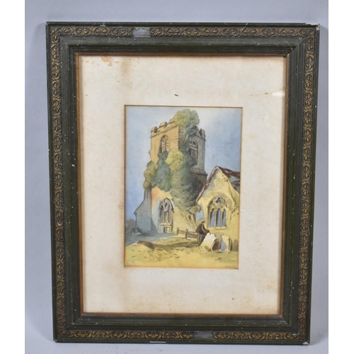 241 - A Framed Late 19th Century Watercolour on Paper of Church Scene, Signed, 57cms Wide