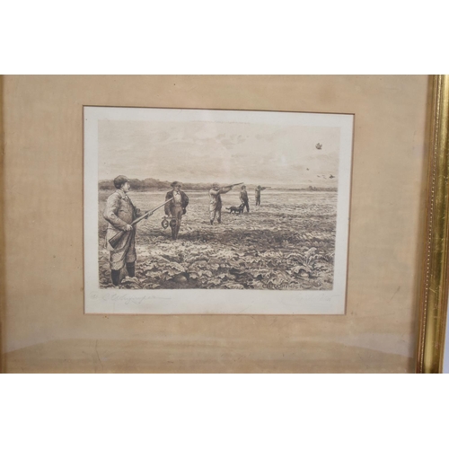 247 - A Gilt Framed Limited Edition Print of Shooting Scene by CH Whymper, Singed in Pencil by the Artist ... 