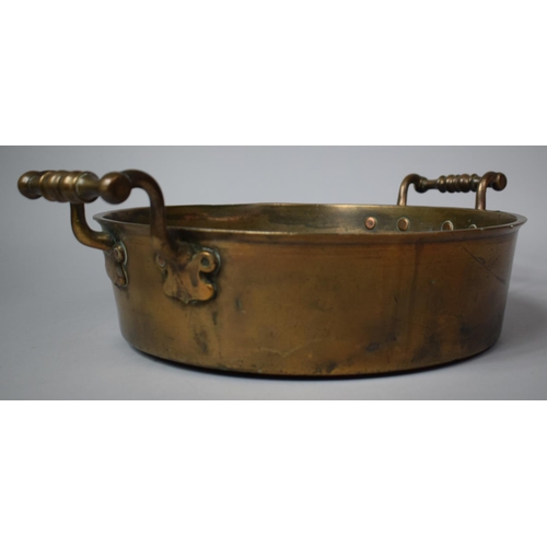 26 - A 19th Century Copper Two Handled Pan, 31.5cms Diameter