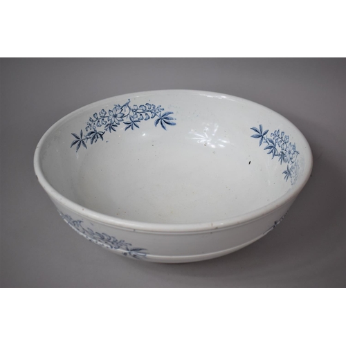 263 - A Late 19th/Early 20th Century Washbowl with Transfer Printed Floral Decoration, 29cms Wide