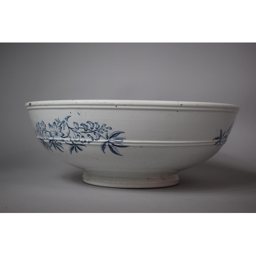 263 - A Late 19th/Early 20th Century Washbowl with Transfer Printed Floral Decoration, 29cms Wide