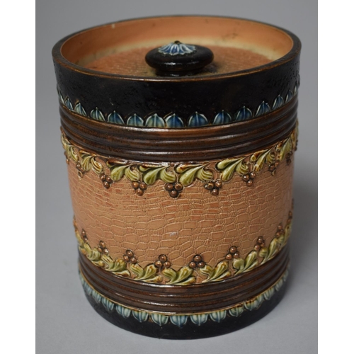 274 - A Doulton and Slaters Patent Cylindrical Lidded Pot together with an Ivy Pattern Example and a Glaze... 