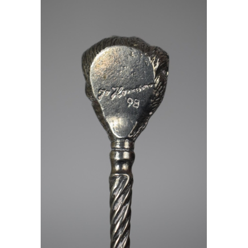 280 - A White Metal Spoon with Lion Head Finial, the Back Inscribed and Dated 98, 12cms Long