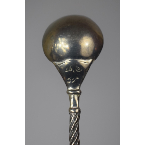 280 - A White Metal Spoon with Lion Head Finial, the Back Inscribed and Dated 98, 12cms Long