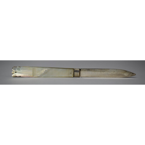 282 - A Silver and Mother of Pearl Fruit Knife, 16cms When Open, Some Loss to Mother of Pearl