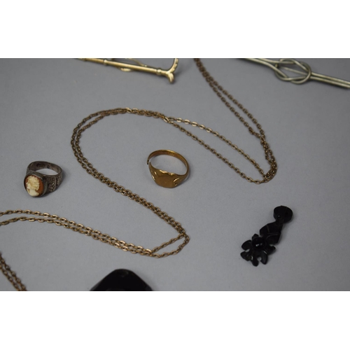 320 - A Collection of Various Period Costume Jewellery to include 9ct Gold Signet Ring (Cut Shank) 4.7gms,... 