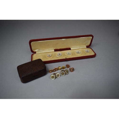 321 - A Collection of Various Collar Studs and Buttons to include Two 18ct Gold Examples (1AF) 2.3gmd, a 9... 