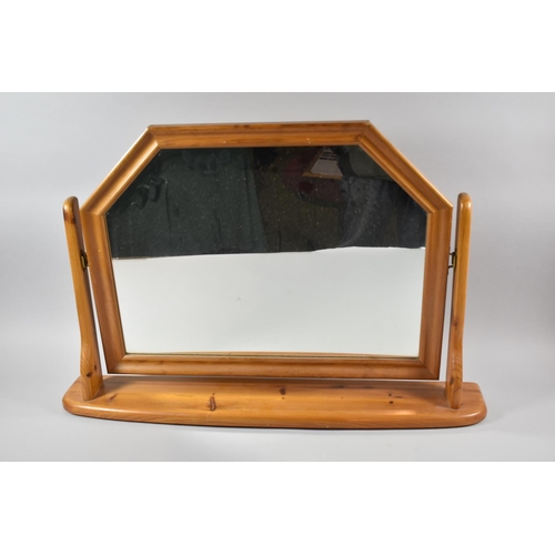 349 - A Pine Framed Dressing Table Mirror, 66cms Wide