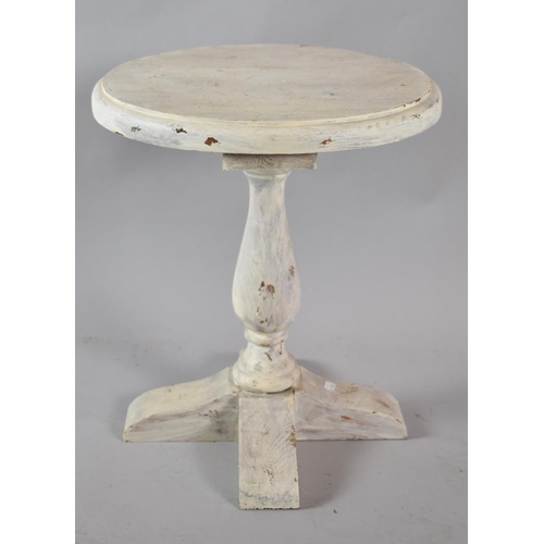 355 - A Small Painted Wooden Circular Topped Table, 40cms Diameter