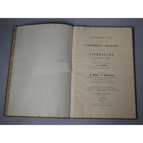 394 - A Leather Bound 1829 Edition of Compendious of Universal History and Literature by Major James Bell,... 