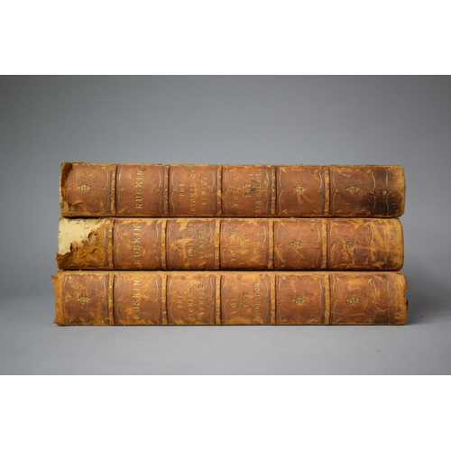 405 - Three Volumes of The Stones of Venice by John Ruskin, Fifth Edition, Published by George Allen, Sunn... 